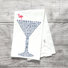 Load image into Gallery viewer, Martini Glass Tea Towel