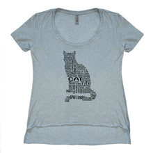 Load image into Gallery viewer, Cat High-Low Scoop Neck Tee