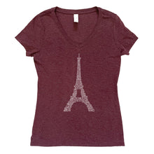 Load image into Gallery viewer, Paris Eiffel Tower V-Neck Tee