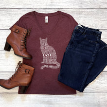 Load image into Gallery viewer, Cat V-Neck Tee