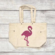 Load image into Gallery viewer, Flamingo Canvas Tote Bag