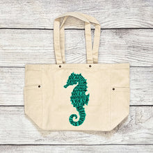 Load image into Gallery viewer, Seahorse Canvas Tote Bag