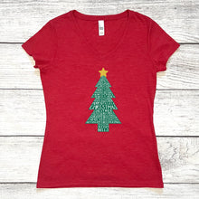 Load image into Gallery viewer, Christmas Tree V-Neck Tee