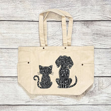 Load image into Gallery viewer, Cat & Dog Canvas Tote Bag