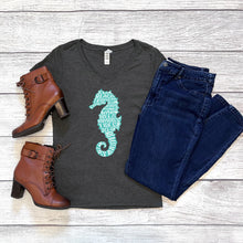 Load image into Gallery viewer, Seahorse V-Neck Tee