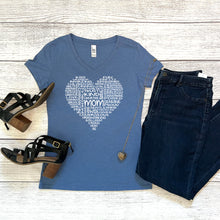 Load image into Gallery viewer, Mom Heart V-Neck Tee
