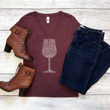 Load image into Gallery viewer, Wine V-Neck Tee
