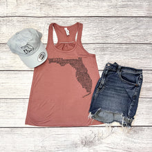 Load image into Gallery viewer, Florida Flowy Racerback Tank Top