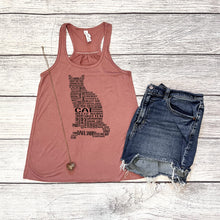 Load image into Gallery viewer, Cat Flowy Racerback Tank Top