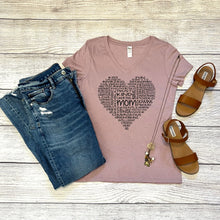 Load image into Gallery viewer, Mom Heart V-Neck Tee