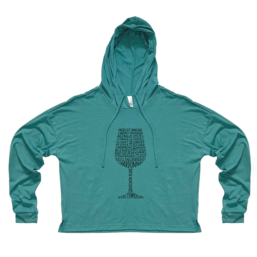 Wine Lightweight Crop Hoodie