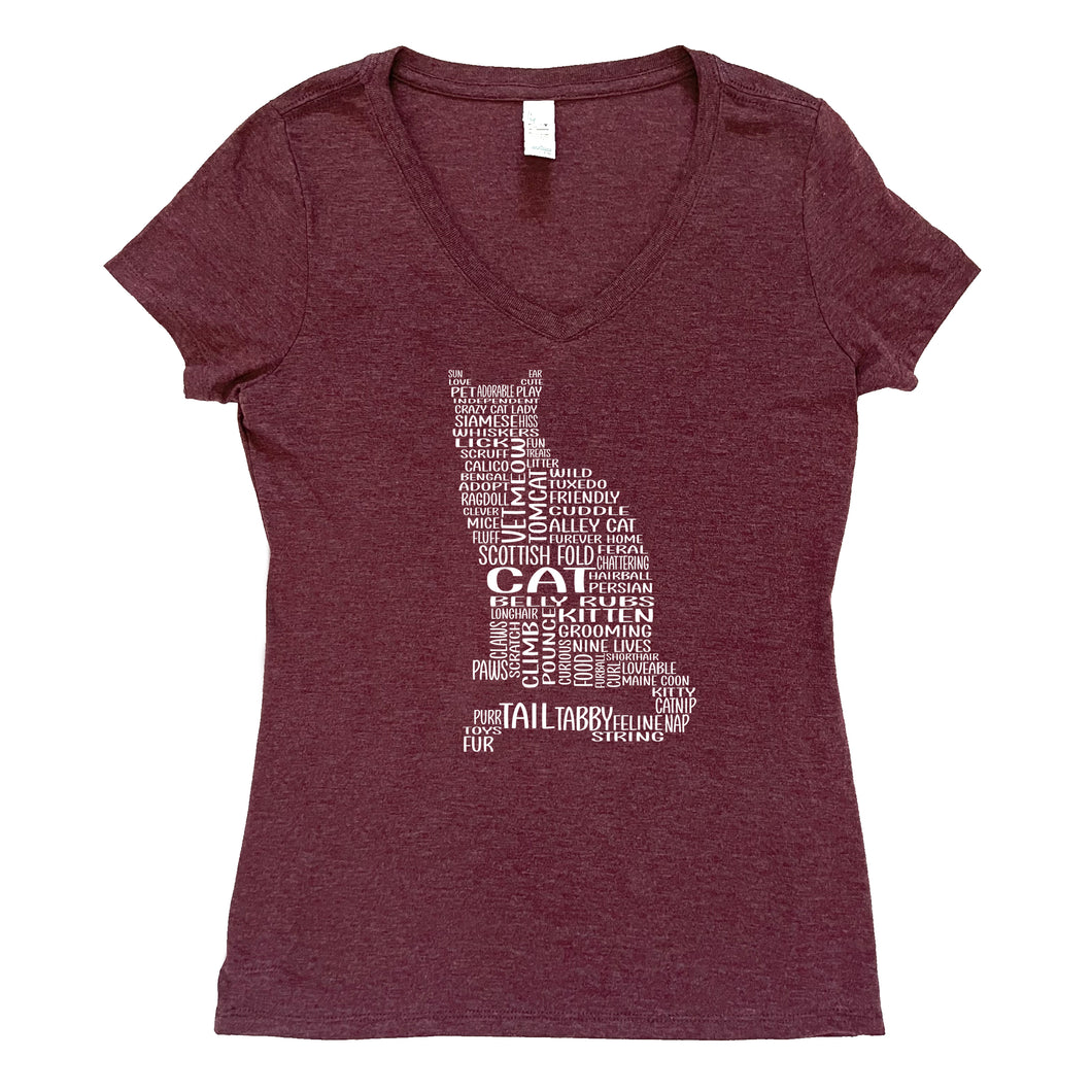 Cat V-Neck Tee