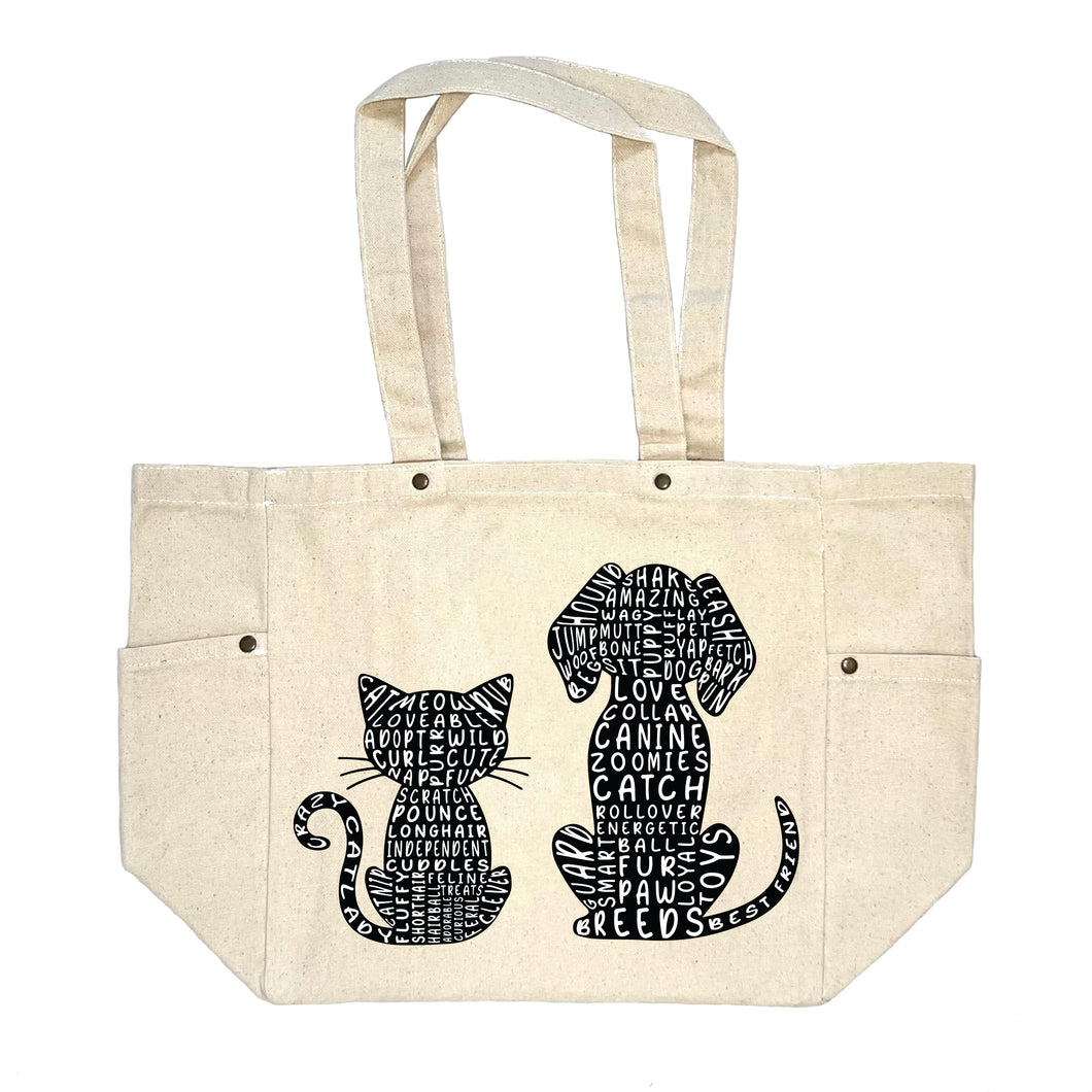 Cat & Dog Canvas Tote Bag