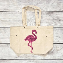 Load image into Gallery viewer, Flamingo Canvas Tote Bag

