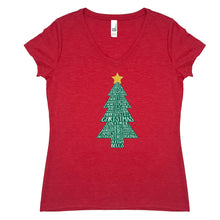 Load image into Gallery viewer, Christmas Tree V-Neck Tee

