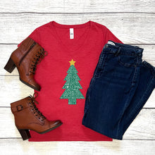 Load image into Gallery viewer, Christmas Tree V-Neck Tee
