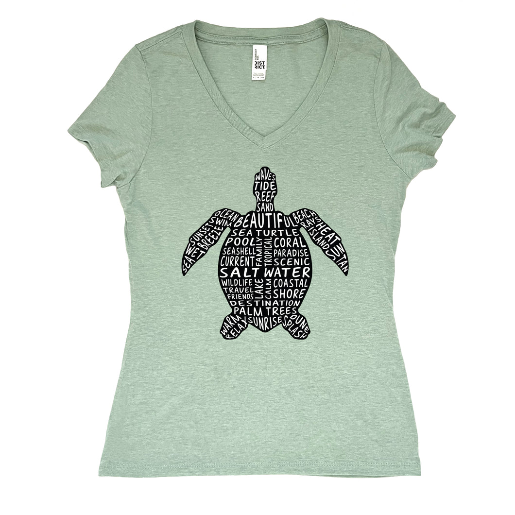 Sea Turtle V-Neck Tee