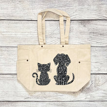 Load image into Gallery viewer, Cat &amp; Dog Canvas Tote Bag
