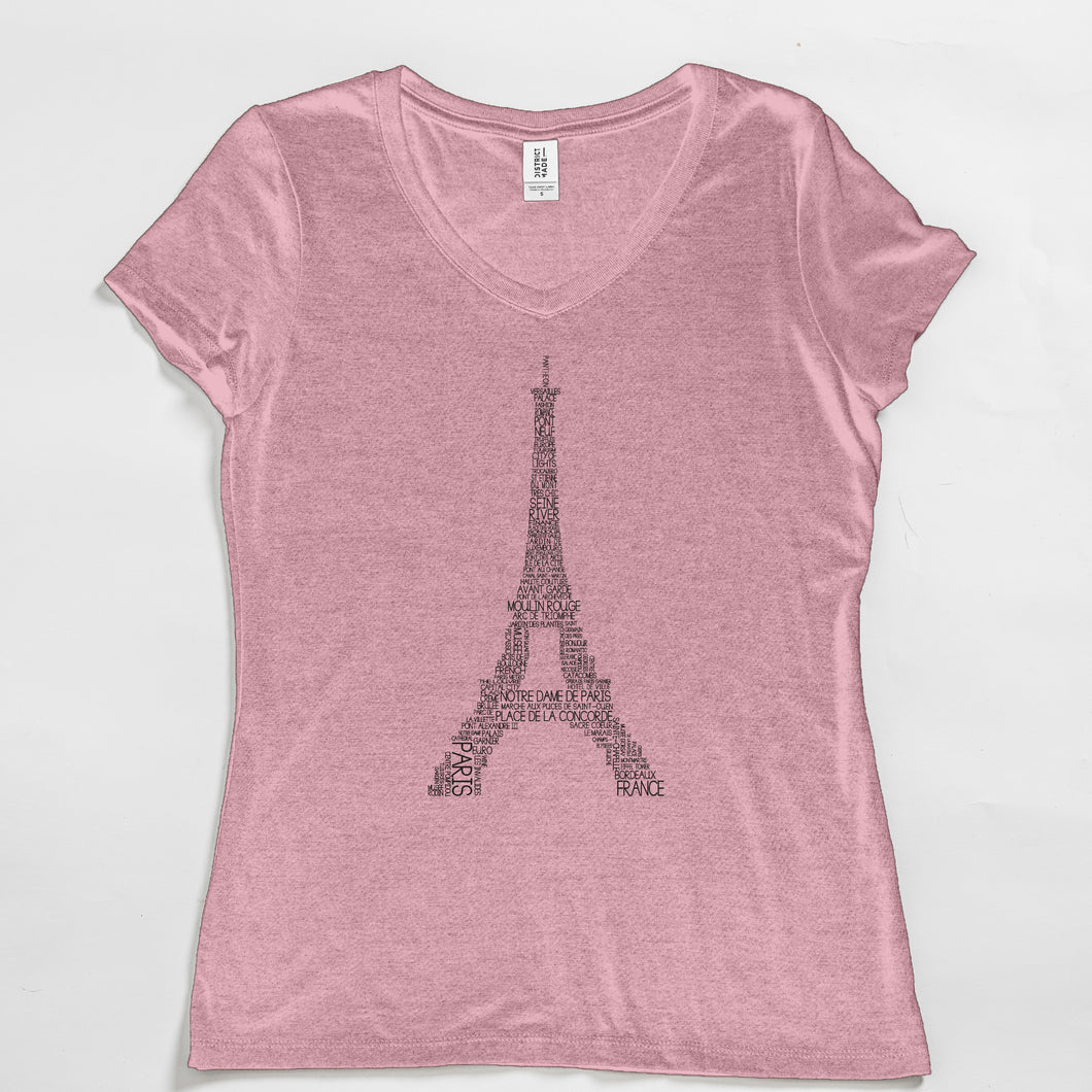 Paris Eiffel Tower V-Neck Tee